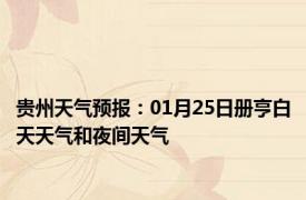 贵州天气预报：01月25日册亨白天天气和夜间天气