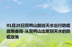 01月28日双鸭山前往天水出行防疫政策查询-从双鸭山出发到天水的防疫政策