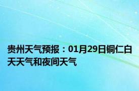 贵州天气预报：01月29日铜仁白天天气和夜间天气