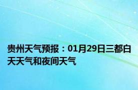 贵州天气预报：01月29日三都白天天气和夜间天气