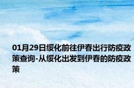 01月29日绥化前往伊春出行防疫政策查询-从绥化出发到伊春的防疫政策