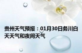 贵州天气预报：01月30日务川白天天气和夜间天气