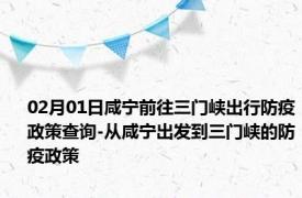 02月01日咸宁前往三门峡出行防疫政策查询-从咸宁出发到三门峡的防疫政策