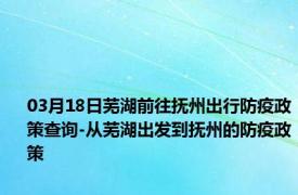 03月18日芜湖前往抚州出行防疫政策查询-从芜湖出发到抚州的防疫政策