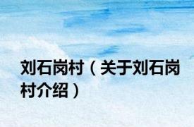 刘石岗村（关于刘石岗村介绍）