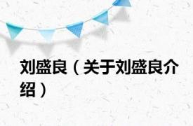 刘盛良（关于刘盛良介绍）