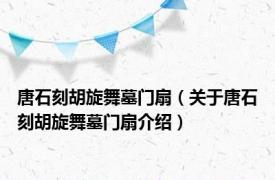 唐石刻胡旋舞墓门扇（关于唐石刻胡旋舞墓门扇介绍）