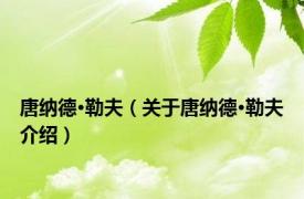 唐纳德·勒夫（关于唐纳德·勒夫介绍）