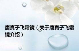 唐真子飞霜镜（关于唐真子飞霜镜介绍）