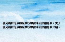 唐河县昝岗乡胡庄学校学雷锋志愿服务队（关于唐河县昝岗乡胡庄学校学雷锋志愿服务队介绍）