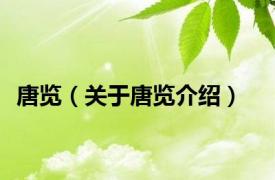 唐览（关于唐览介绍）