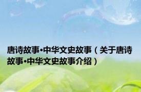 唐诗故事·中华文史故事（关于唐诗故事·中华文史故事介绍）