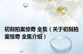 初刻拍案惊奇 全集（关于初刻拍案惊奇 全集介绍）