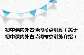 初中课内外古诗词考点训练（关于初中课内外古诗词考点训练介绍）