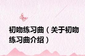 初吻练习曲（关于初吻练习曲介绍）