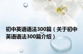 初中英语语法300篇（关于初中英语语法300篇介绍）