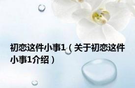 初恋这件小事1（关于初恋这件小事1介绍）