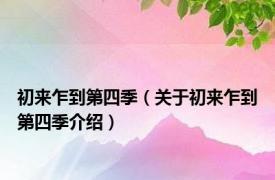初来乍到第四季（关于初来乍到第四季介绍）