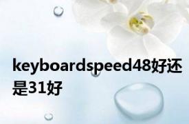 keyboardspeed48好还是31好