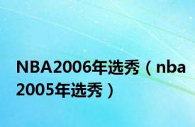 NBA2006年选秀（nba2005年选秀）