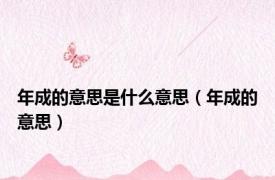 年成的意思是什么意思（年成的意思）