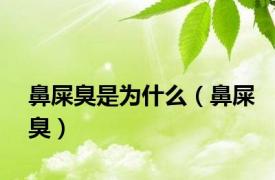 鼻屎臭是为什么（鼻屎臭）