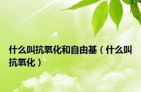 什么叫抗氧化和自由基（什么叫抗氧化）