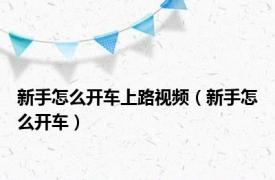 新手怎么开车上路视频（新手怎么开车）