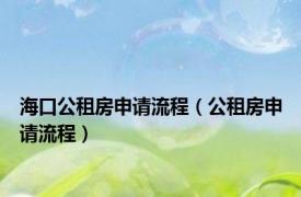 海口公租房申请流程（公租房申请流程）