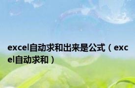 excel自动求和出来是公式（excel自动求和）