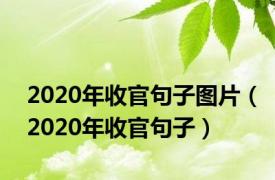 2020年收官句子图片（2020年收官句子）