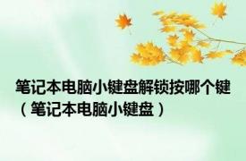 笔记本电脑小键盘解锁按哪个键（笔记本电脑小键盘）