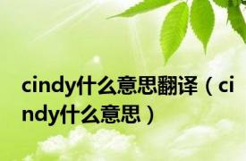 cindy什么意思翻译（cindy什么意思）