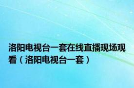 洛阳电视台一套在线直播现场观看（洛阳电视台一套）