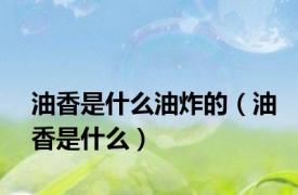 油香是什么油炸的（油香是什么）