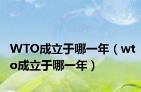 WTO成立于哪一年（wto成立于哪一年）