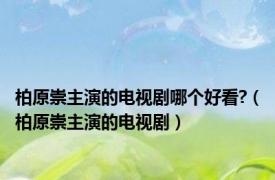 柏原崇主演的电视剧哪个好看?（柏原崇主演的电视剧）