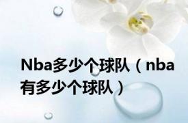 Nba多少个球队（nba有多少个球队）