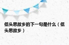 低头思故乡的下一句是什么（低头思故乡）
