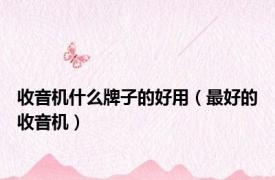 收音机什么牌子的好用（最好的收音机）