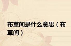 布草间是什么意思（布草间）