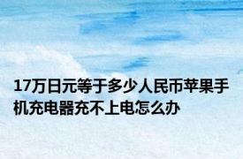 17万日元等于多少人民币苹果手机充电器充不上电怎么办