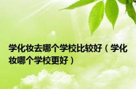 学化妆去哪个学校比较好（学化妆哪个学校更好）