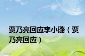 贾乃亮回应李小璐（贾乃亮回应）