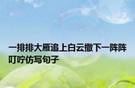 一排排大雁追上白云撒下一阵阵叮咛仿写句子