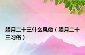 腊月二十三什么风俗（腊月二十三习俗）