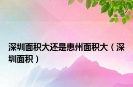 深圳面积大还是惠州面积大（深圳面积）