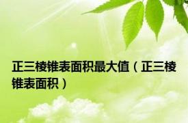 正三棱锥表面积最大值（正三棱锥表面积）