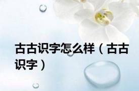古古识字怎么样（古古识字）