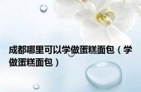 成都哪里可以学做蛋糕面包（学做蛋糕面包）